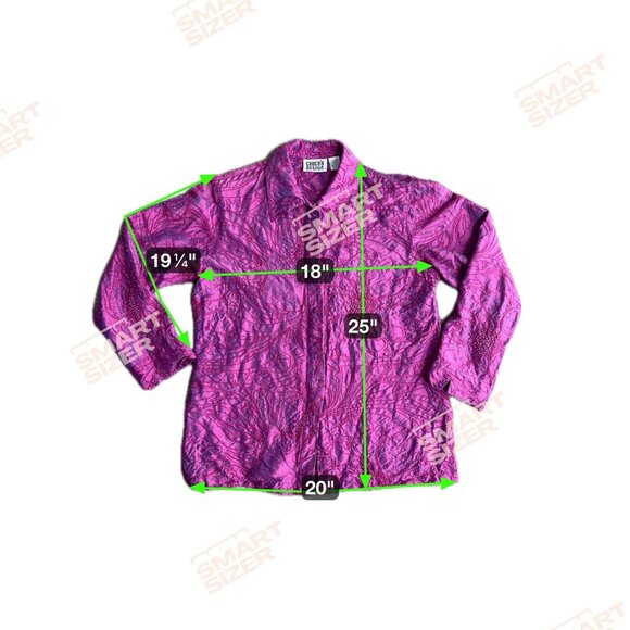 Chicos Purple Embroidered Beaded Silk Button Up Shirt Size M Vintage‎ Y2K Boxy - Picture 2 of 6